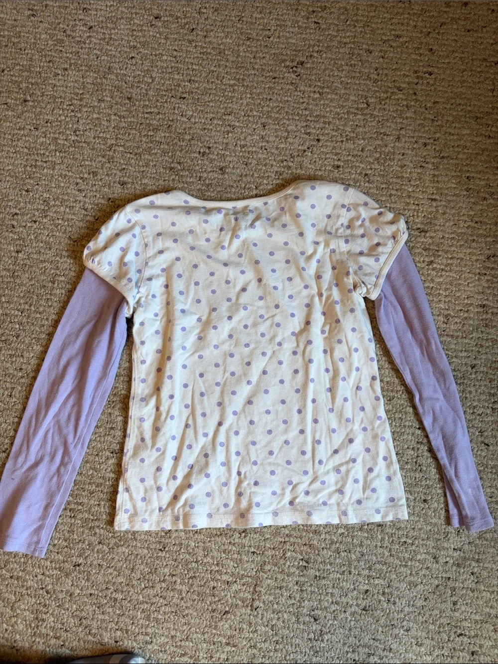 Girls' Layered-Look Purple Heart Long Sleeve Top